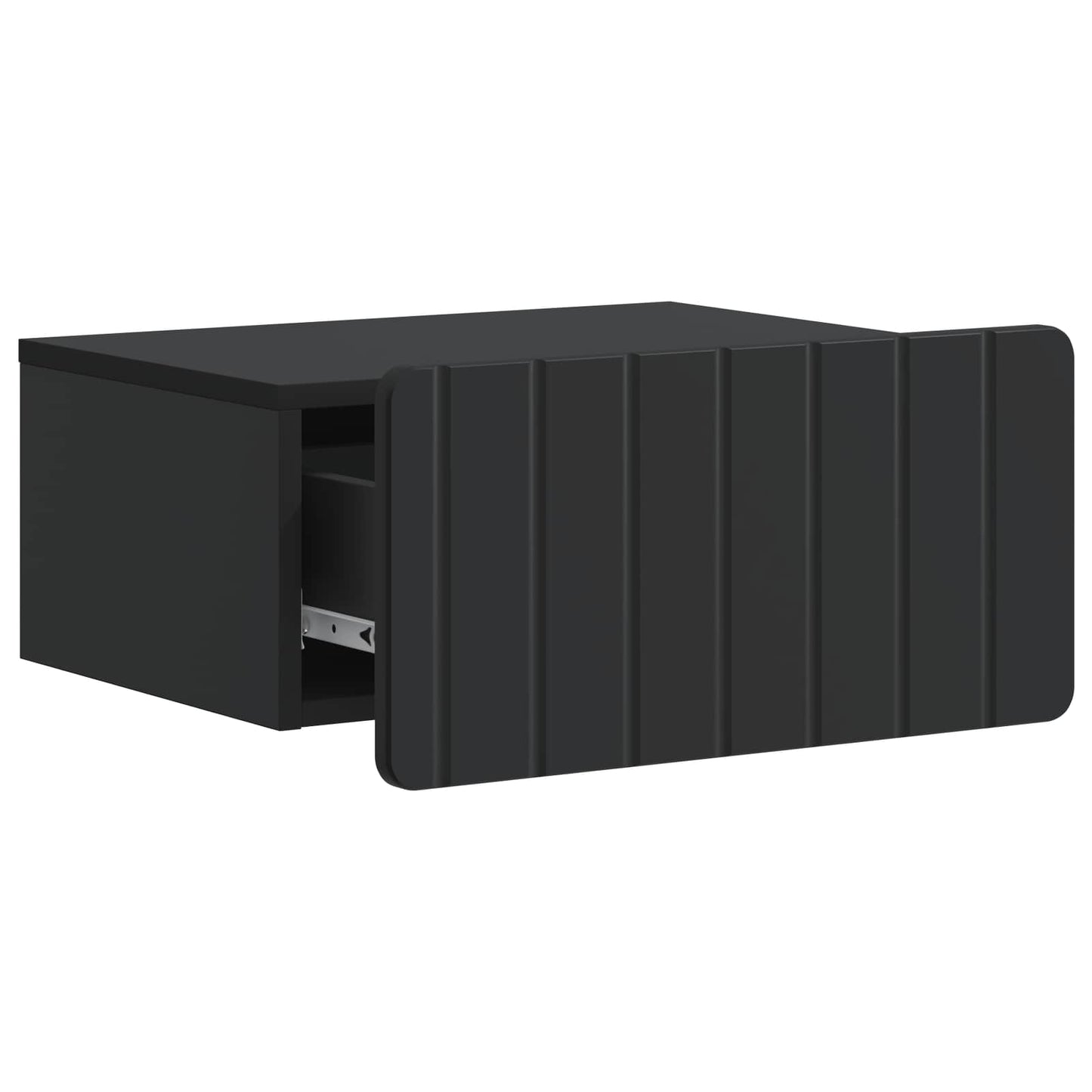 Wandmontierter Nachttisch Schwarz 49 x 34,5 x 24 cm