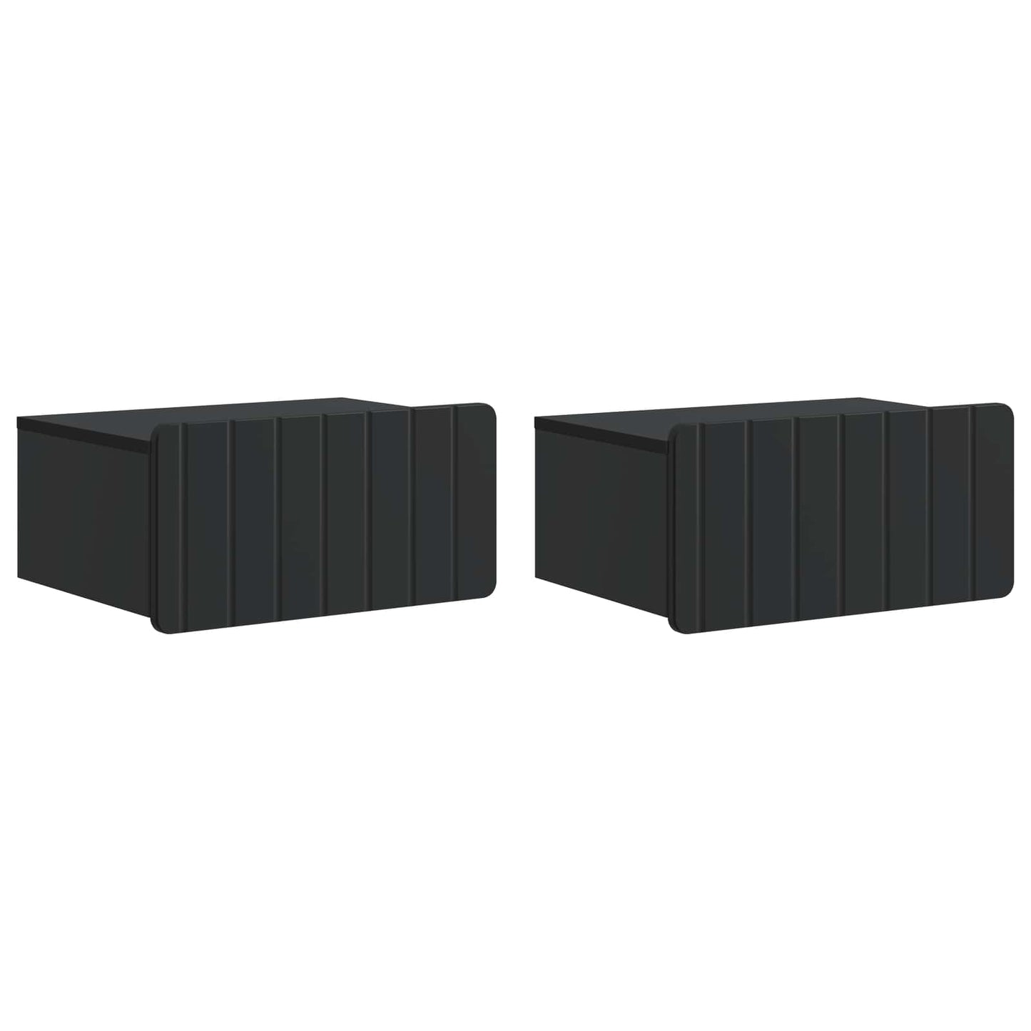 Wandmontierter Nachttisch 2 stk. Schwarz 49 x 34,5 x 24 cm