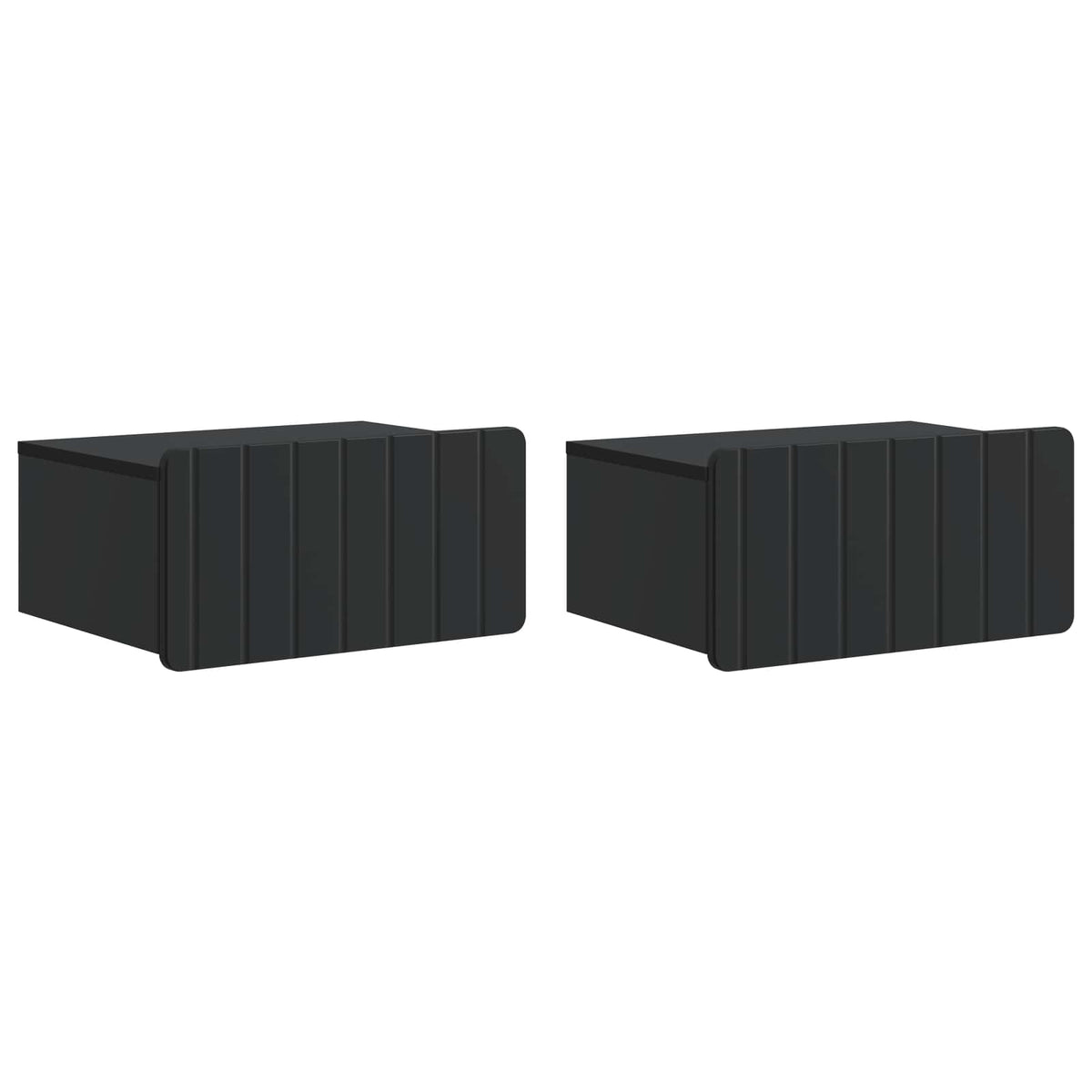 Wandmontierter Nachttisch 2 stk. Schwarz 49 x 34,5 x 24 cm