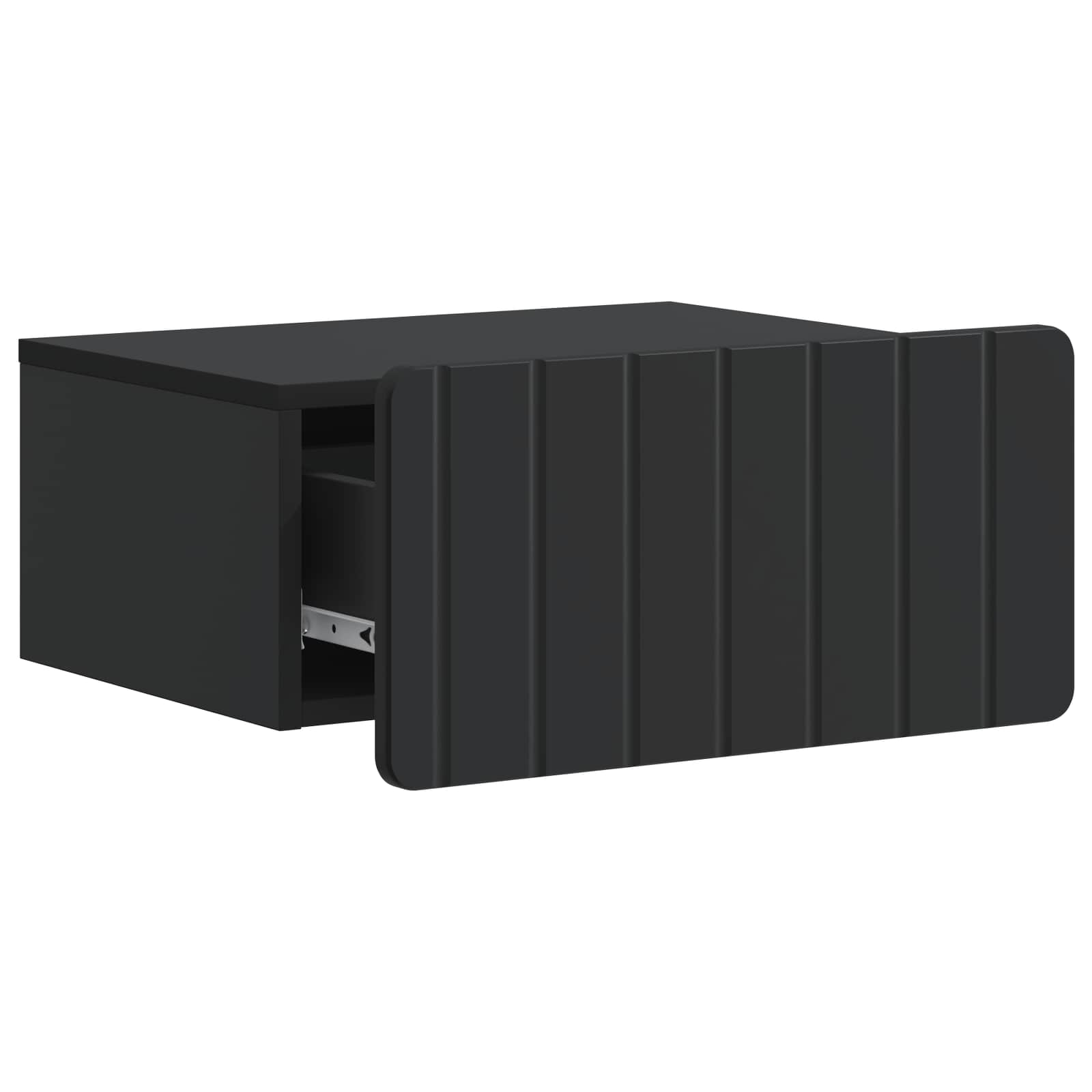 Wandmontierter Nachttisch 2 stk. Schwarz 49 x 34,5 x 24 cm