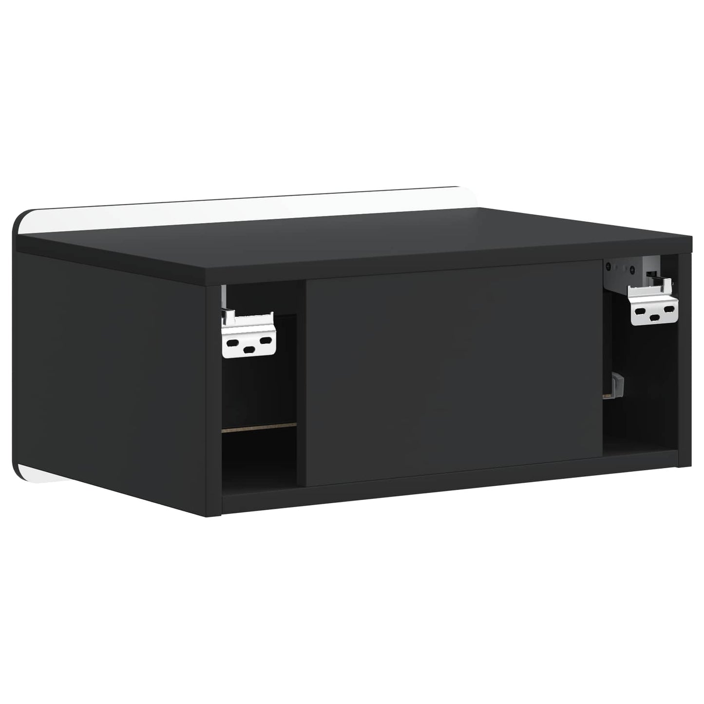 Wandmontierter Nachttisch 2 stk. Schwarz 49 x 34,5 x 24 cm