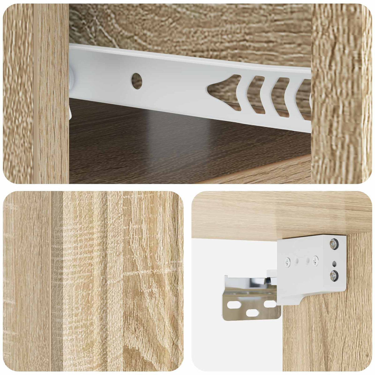 Wandmontierter Nachttisch Sonoma-Eiche 49 x 34,5 x 24 cm