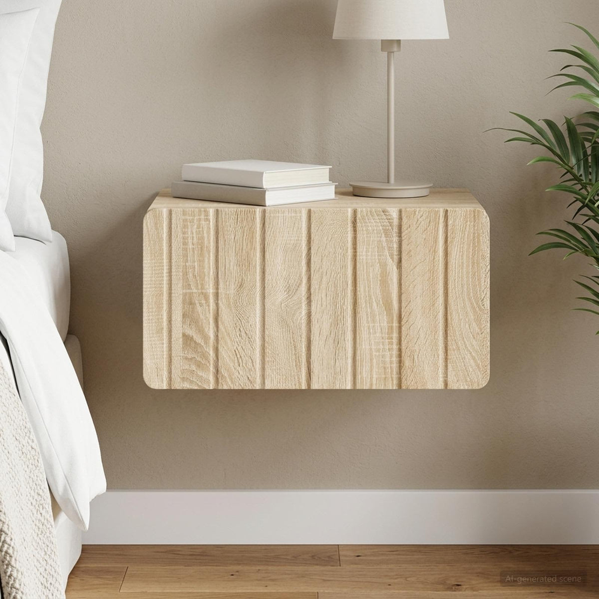 Wandmontierter Nachttisch Sonoma-Eiche 49 x 34,5 x 24 cm