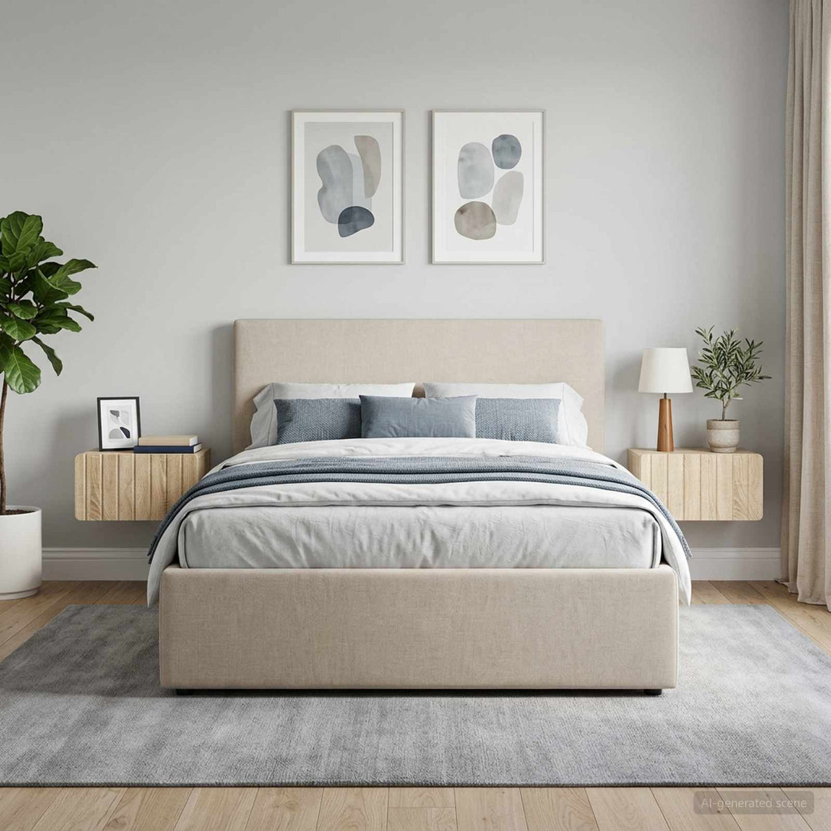Wandmontierter Nachttisch 2 stk. Sonoma-Eiche 49 x 34,5 x 24 cm