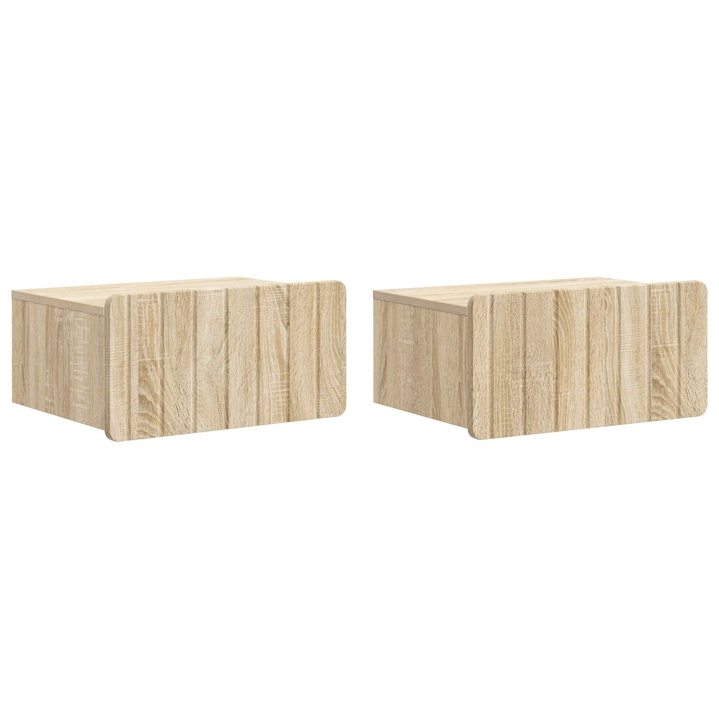 Wandmontierter Nachttisch 2 stk. Sonoma-Eiche 49 x 34,5 x 24 cm