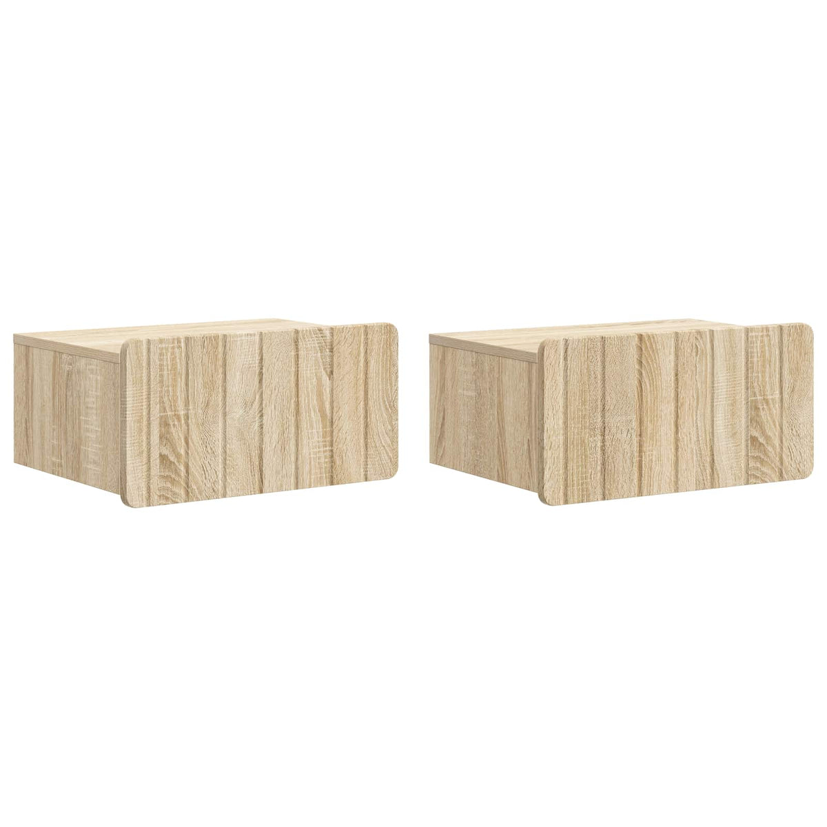Wandmontierter Nachttisch 2 stk. Sonoma-Eiche 49 x 34,5 x 24 cm