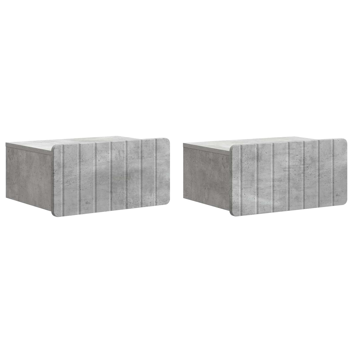Wandmontierter Nachttisch 2 stk. Betongrau 49 x 34,5 x 24 cm