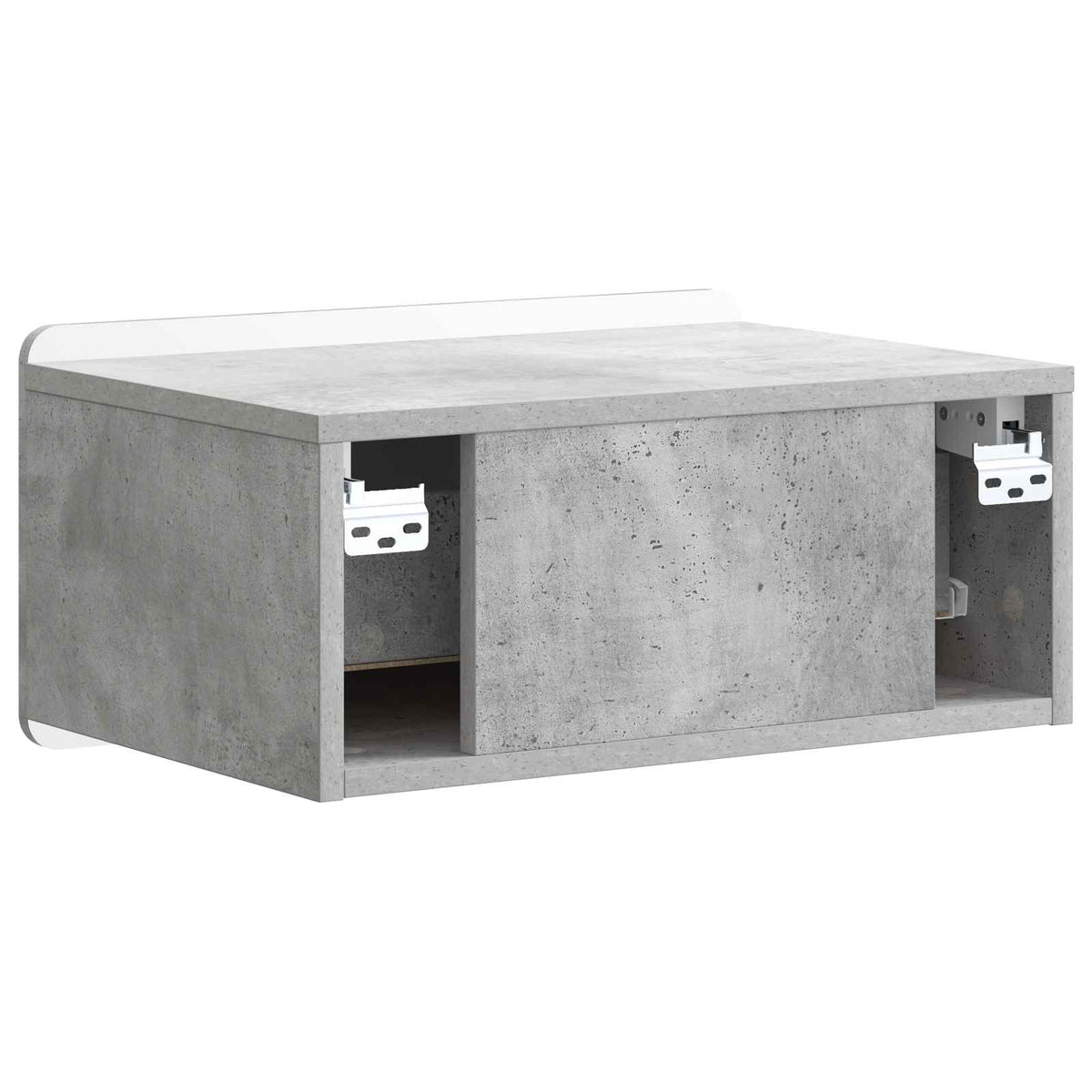 Wandmontierter Nachttisch 2 stk. Betongrau 49 x 34,5 x 24 cm