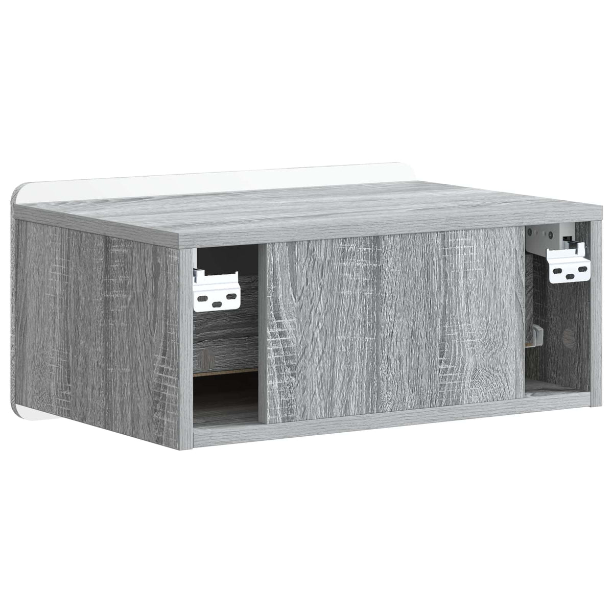 Wandmontierter Nachttisch 2 stk. Graues Sonoma