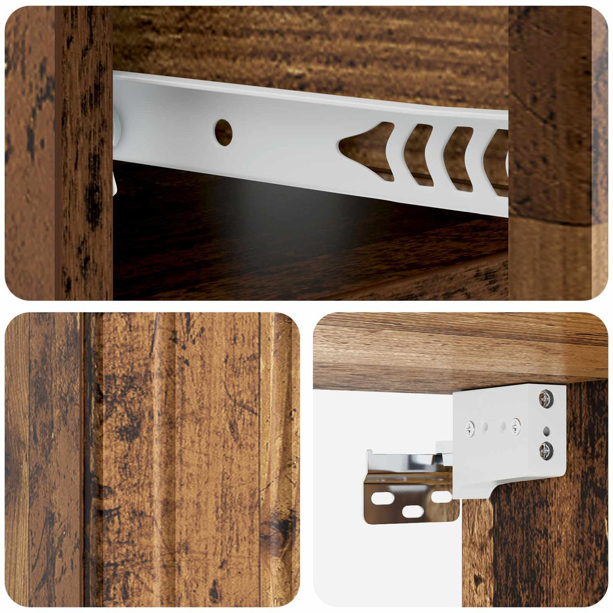 Wandmontierter Nachttisch 2 stk. Altholz 49 x 34,5 x 24 cm