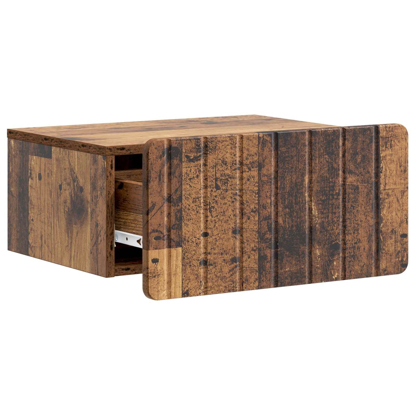Wandmontierter Nachttisch 2 stk. Altholz 49 x 34,5 x 24 cm