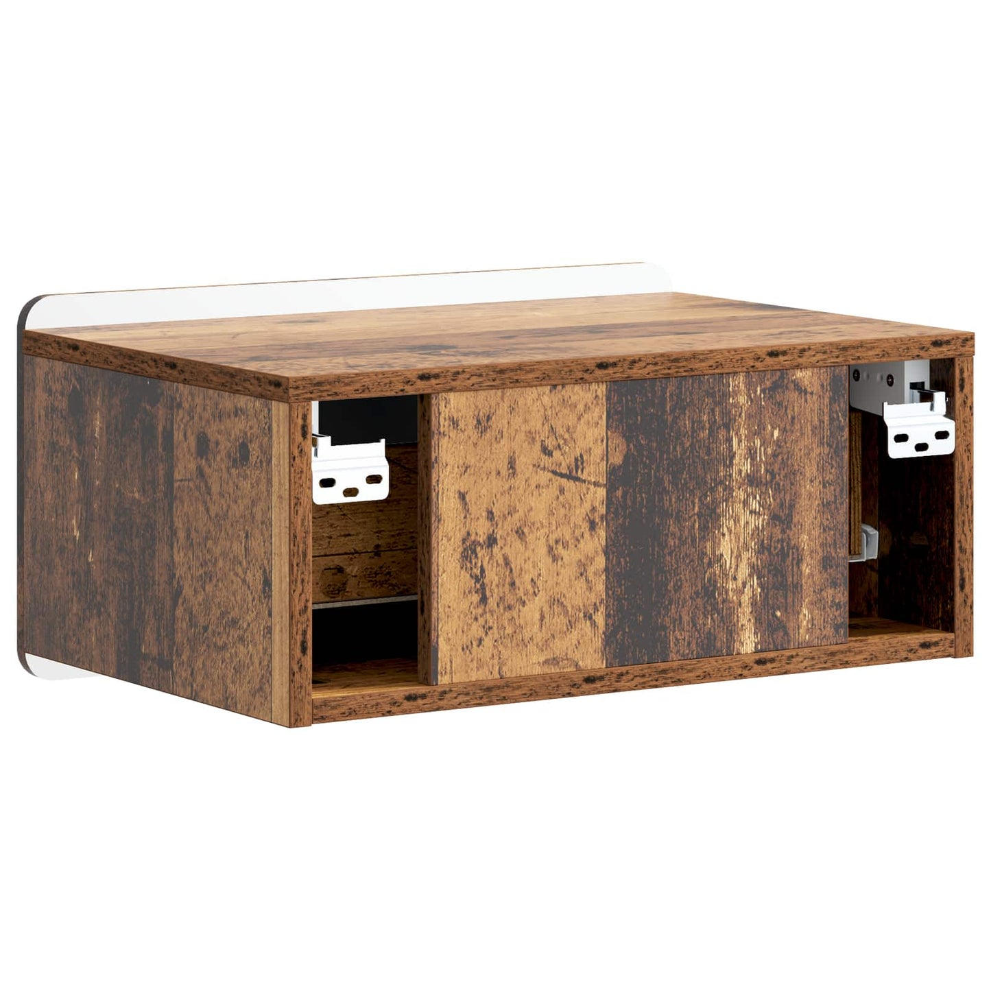 Wandmontierter Nachttisch 2 stk. Altholz 49 x 34,5 x 24 cm