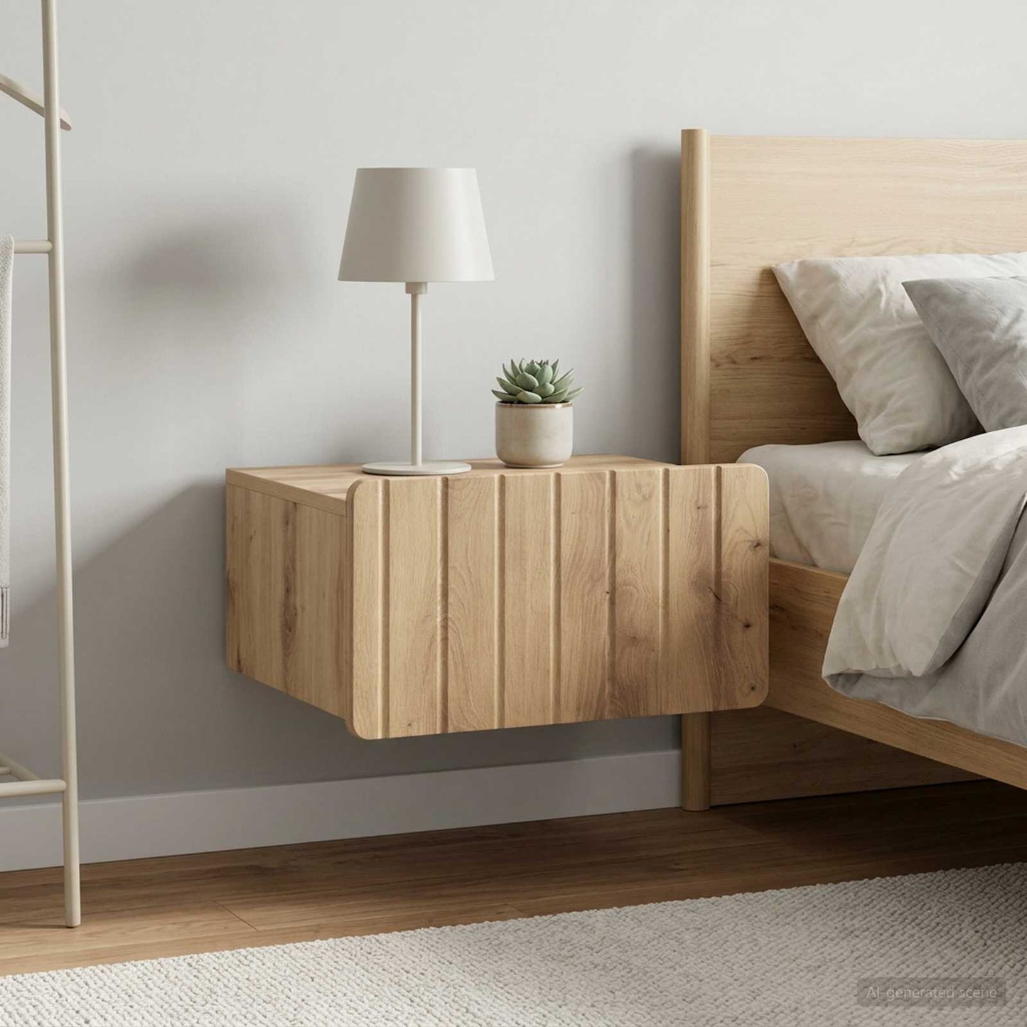 Wandmontierter Nachttisch 2 stk. Artisan-Eiche