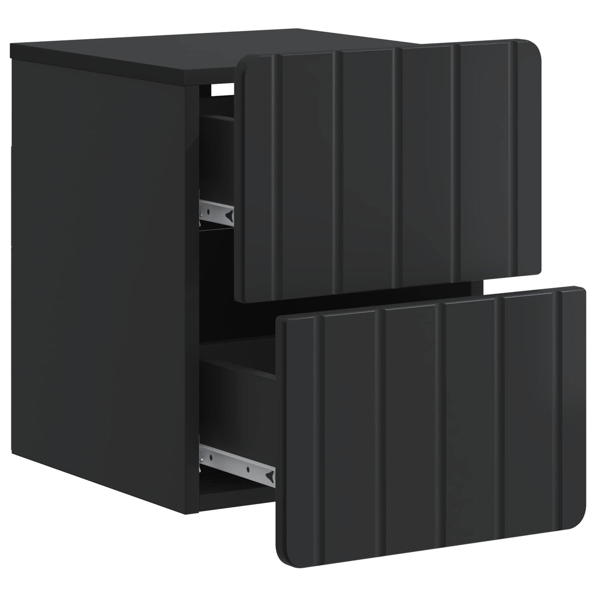 Wandmontierter Nachttisch 2 Stk. Schwarz 33 x 34,5 x 43 cm