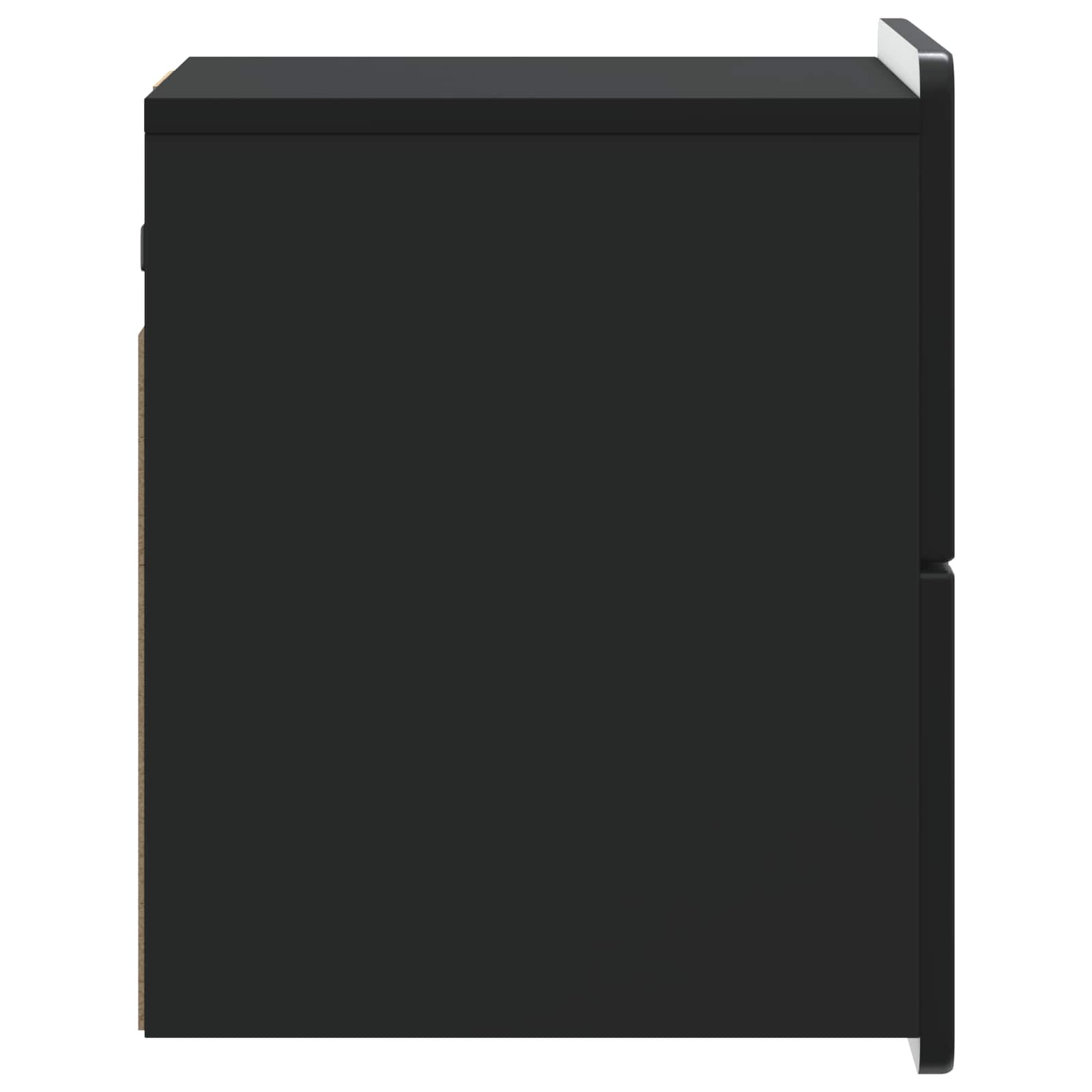 Wandmontierter Nachttisch 2 Stk. Schwarz 33 x 34,5 x 43 cm