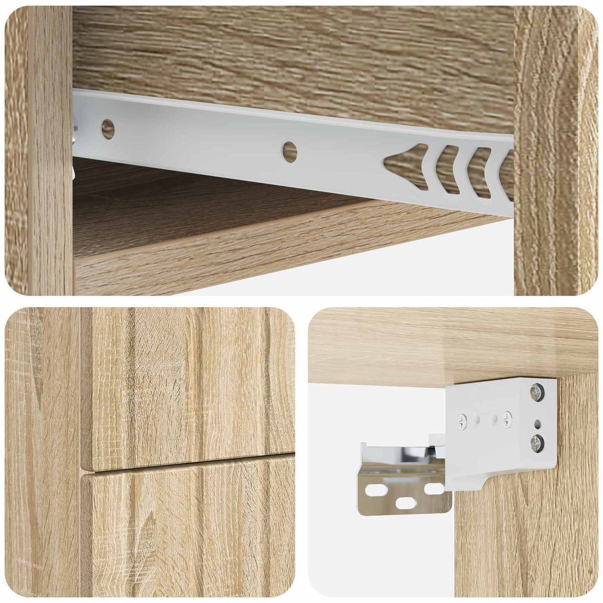 Wandmontierter Nachttisch Sonoma-Eiche 33 x 34,5 x 43 cm