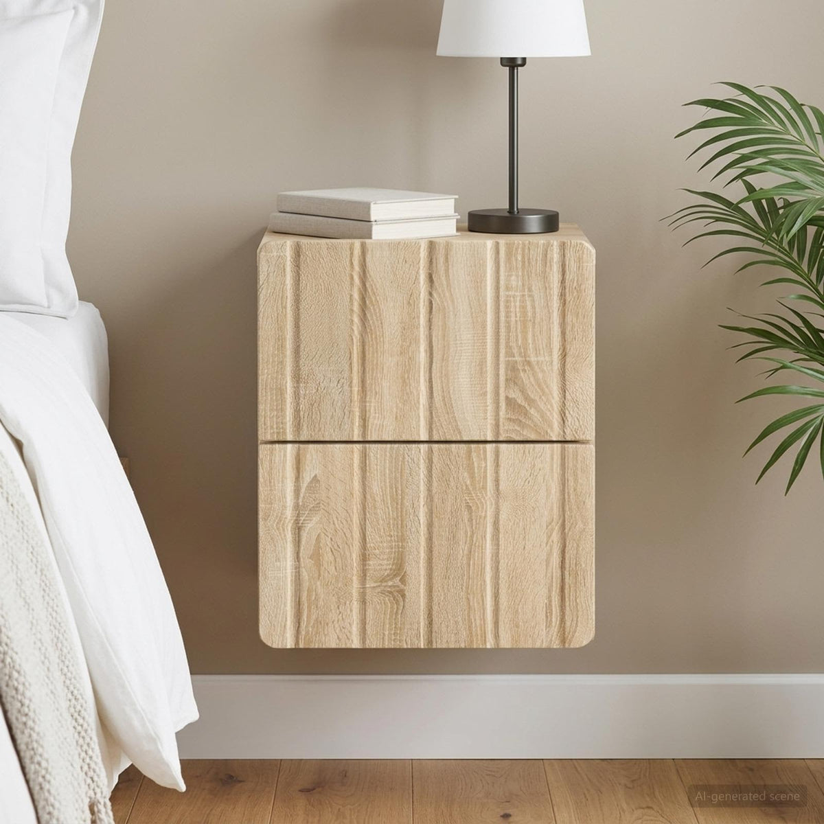 Wandmontierter Nachttisch Sonoma-Eiche 33 x 34,5 x 43 cm