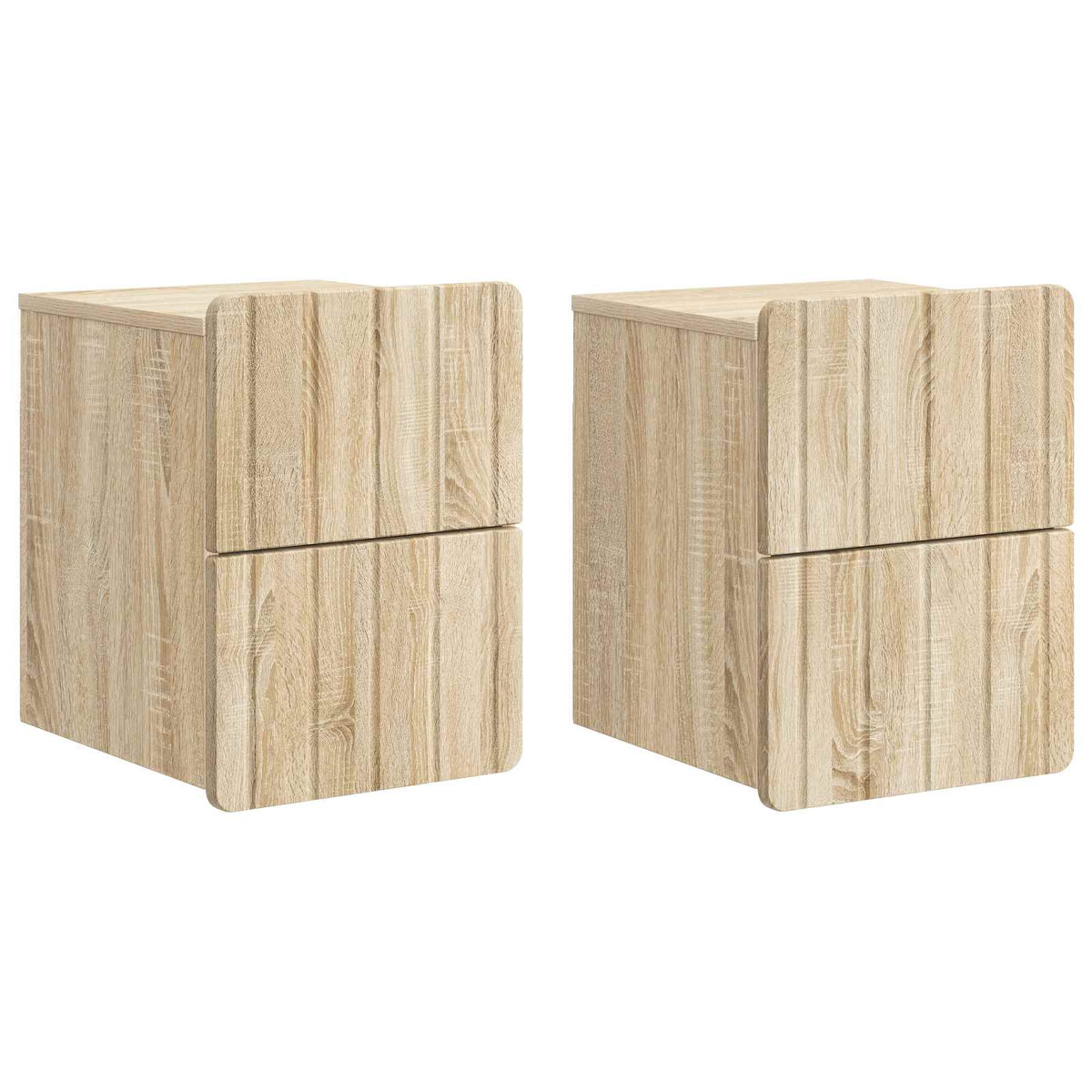 Wandmontierter Nachttisch 2 Stk. Sonoma-Eiche 33 x 34,5 x 43 cm