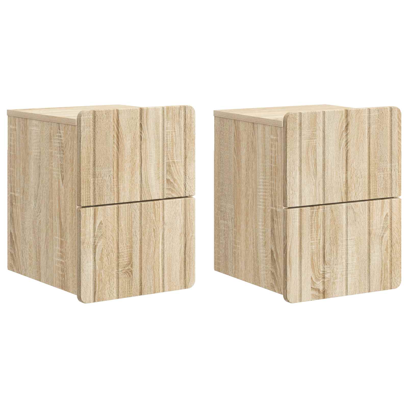 Wandmontierter Nachttisch 2 Stk. Sonoma-Eiche 33 x 34,5 x 43 cm