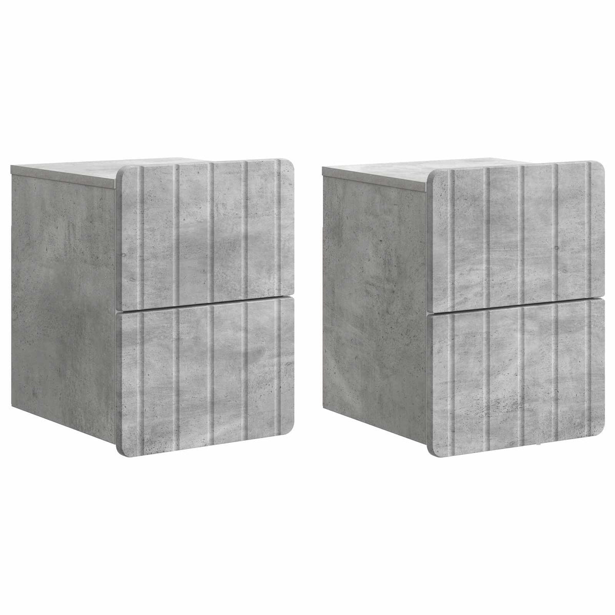 Wandmontierter Nachttisch 2 Stk. Betongrau 33 x 34,5 x 43 cm