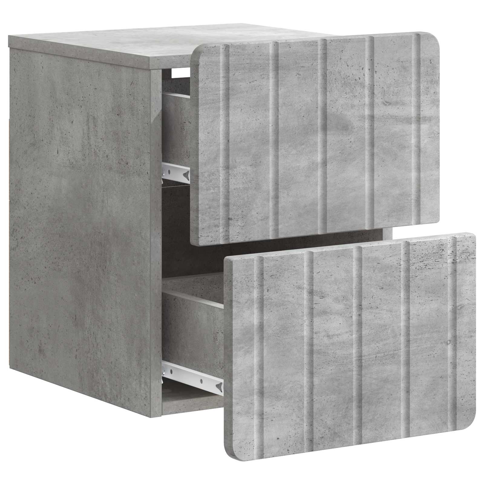 Wandmontierter Nachttisch 2 Stk. Betongrau 33 x 34,5 x 43 cm