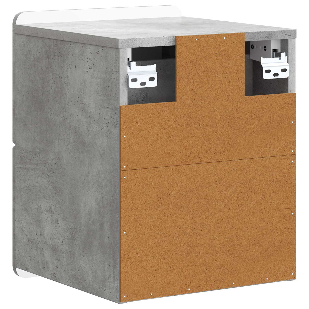 Wandmontierter Nachttisch 2 Stk. Betongrau 33 x 34,5 x 43 cm