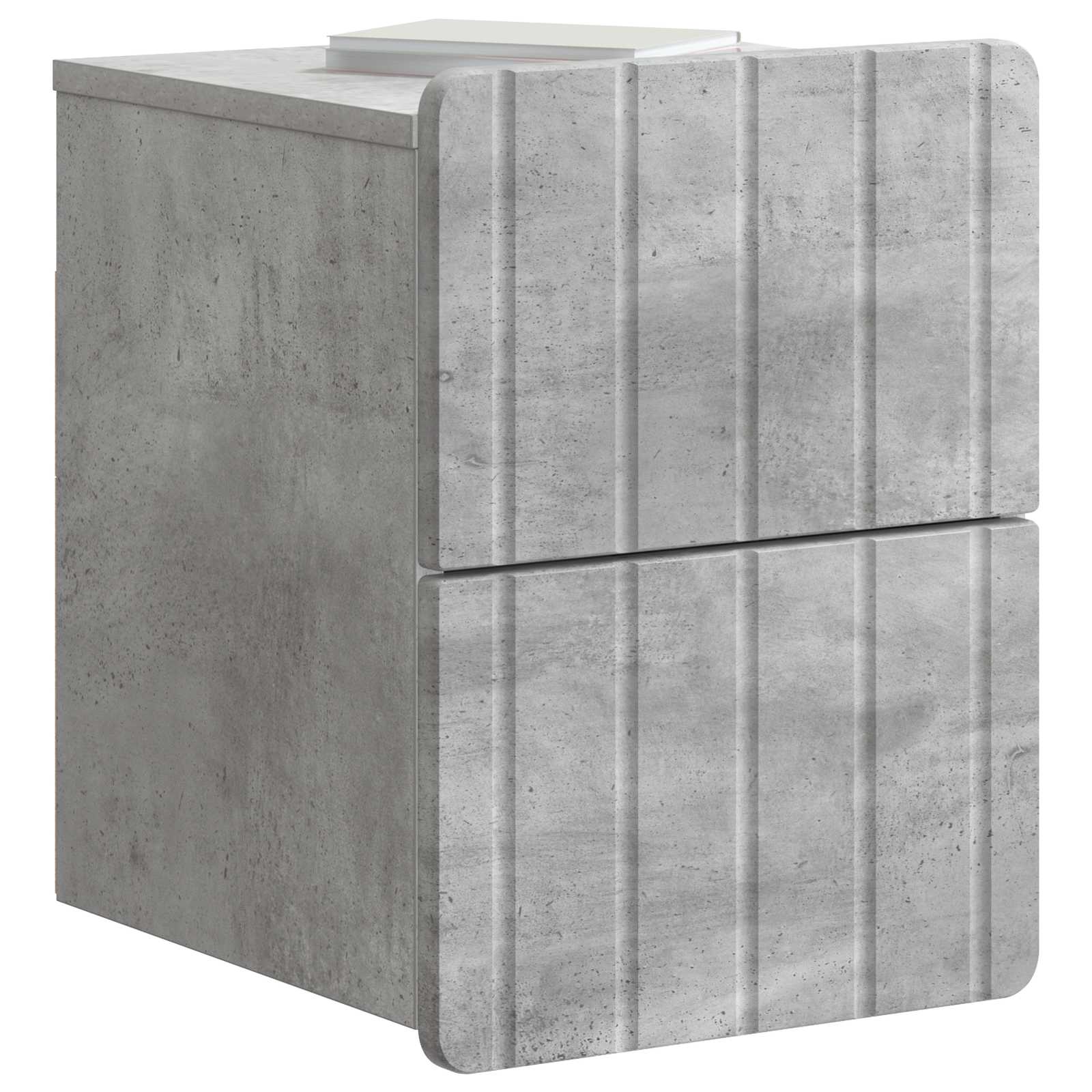 Wandmontierter Nachttisch 2 Stk. Betongrau 33 x 34,5 x 43 cm