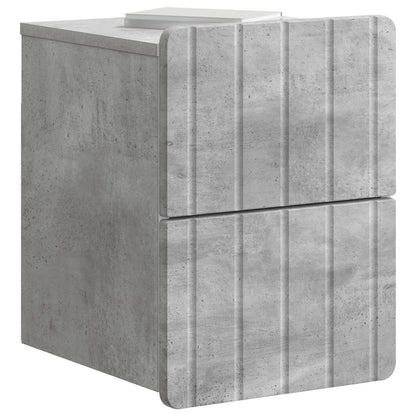 Wandmontierter Nachttisch 2 Stk. Betongrau 33 x 34,5 x 43 cm