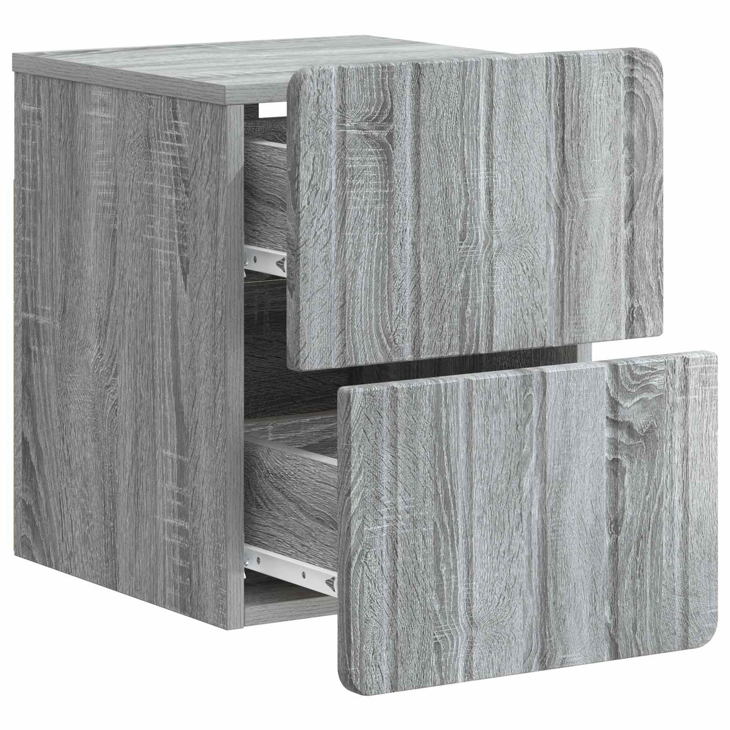 Wandmontierter Nachttisch 2 Stk. Sonoma-Grau 33 x 34,5 x 43 cm