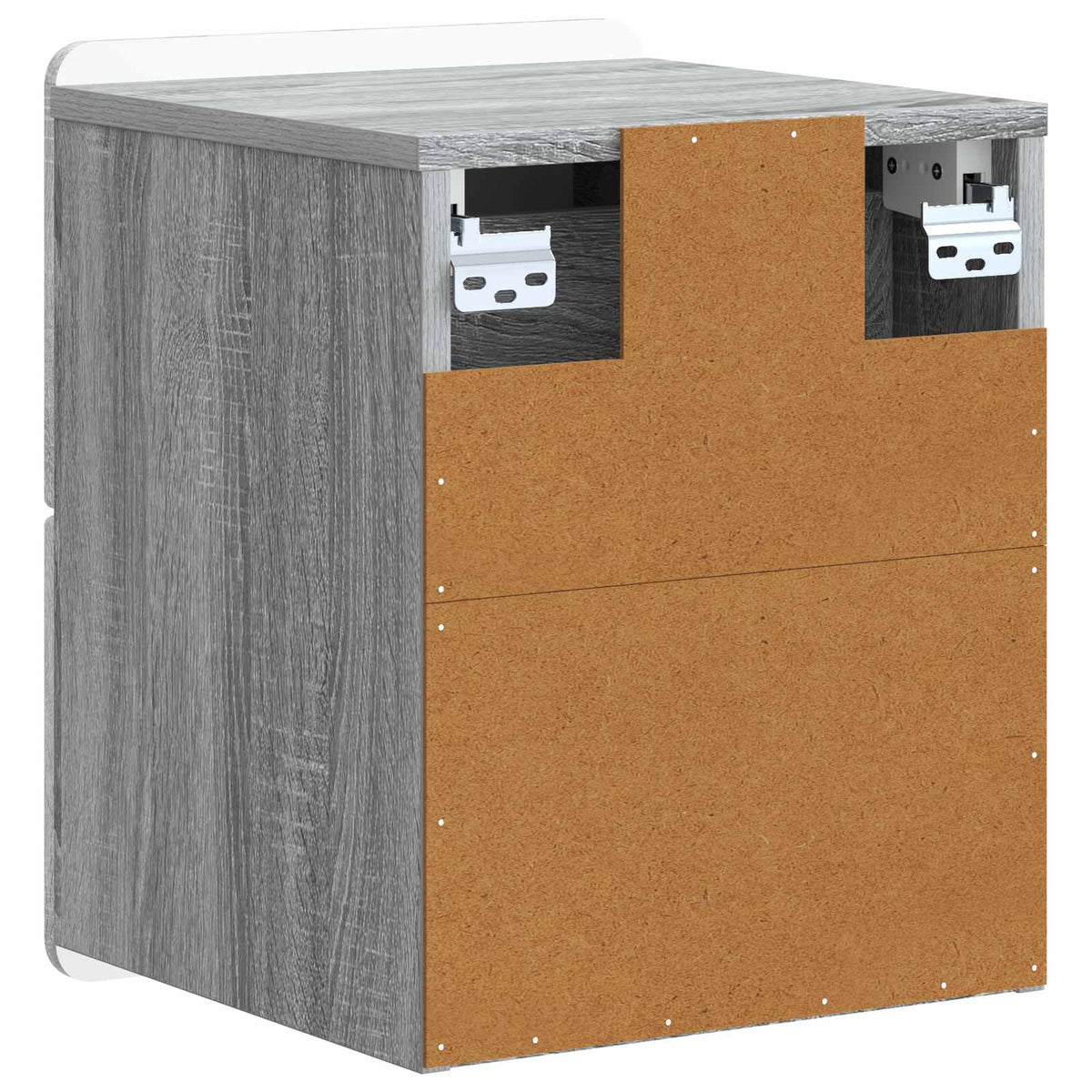 Wandmontierter Nachttisch 2 Stk. Sonoma-Grau 33 x 34,5 x 43 cm