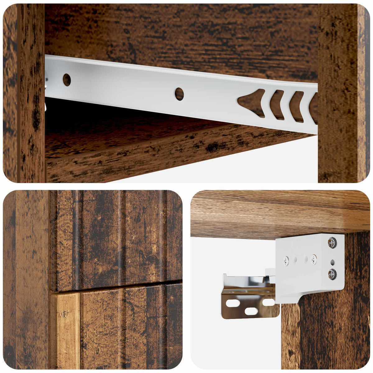 Wandmontierter Nachttisch 2 Stk. Altholz 33 x 34,5 x 43 cm