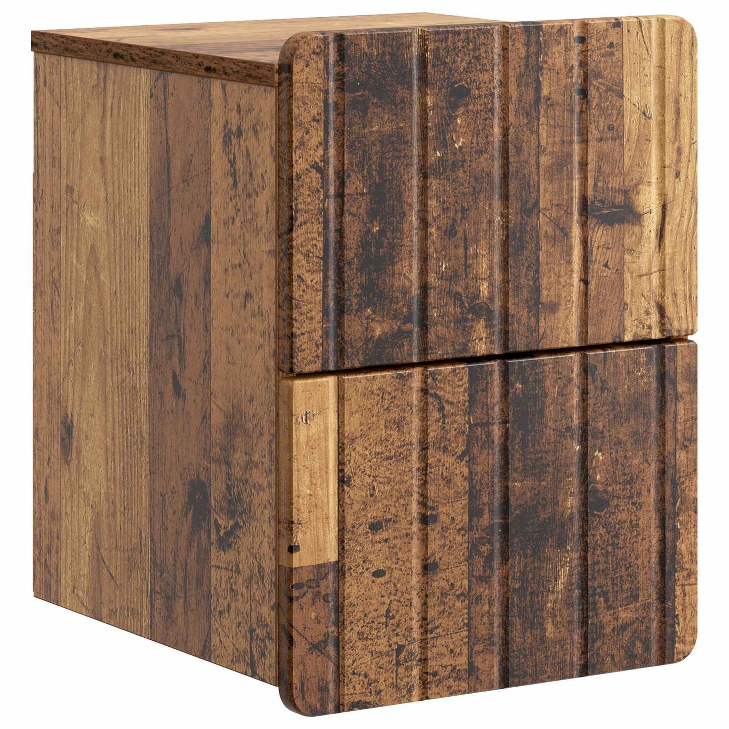 Wandmontierter Nachttisch 2 Stk. Altholz 33 x 34,5 x 43 cm