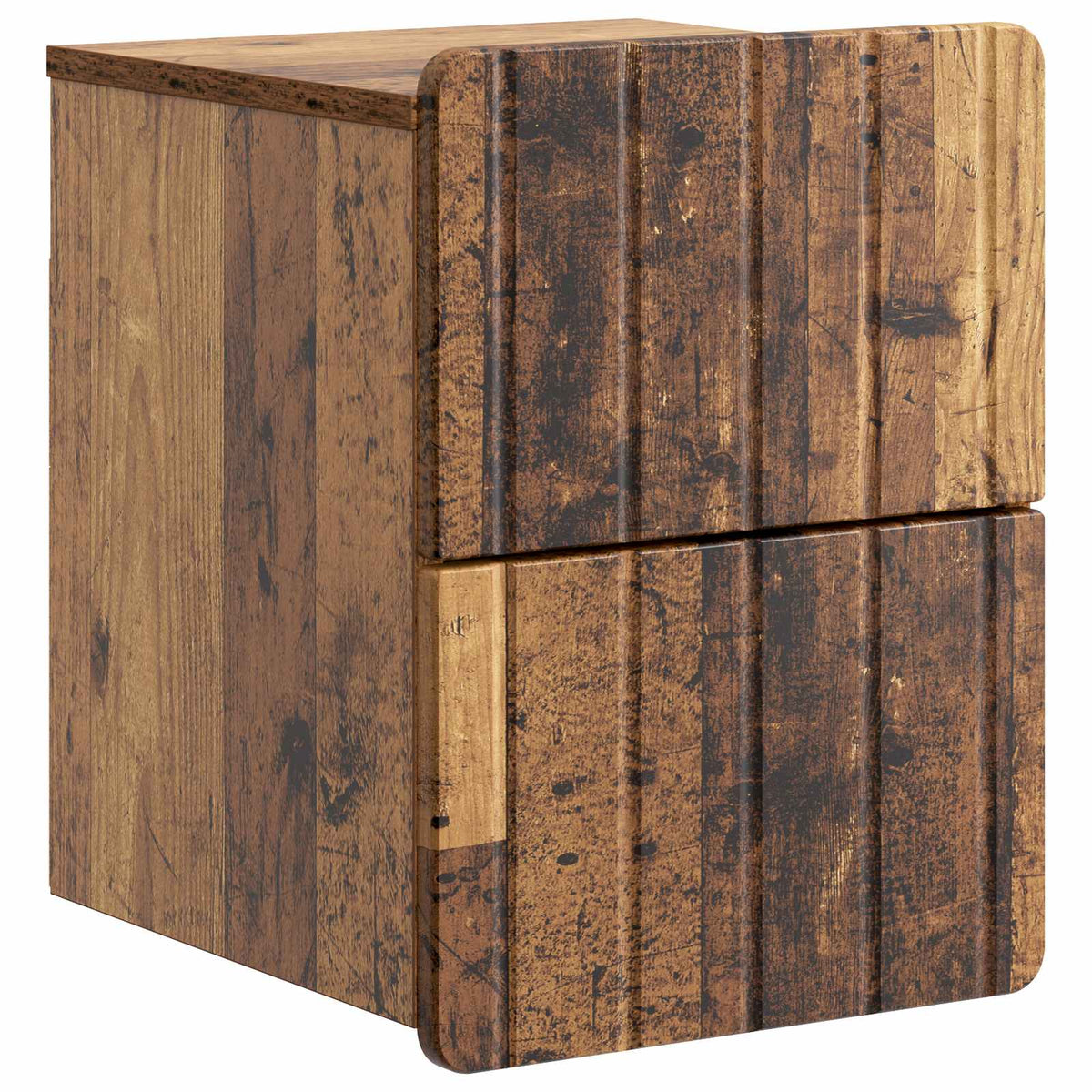 Wandmontierter Nachttisch 2 Stk. Altholz 33 x 34,5 x 43 cm