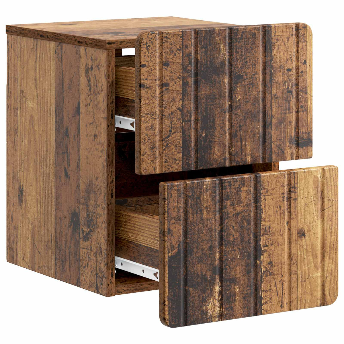 Wandmontierter Nachttisch 2 Stk. Altholz 33 x 34,5 x 43 cm