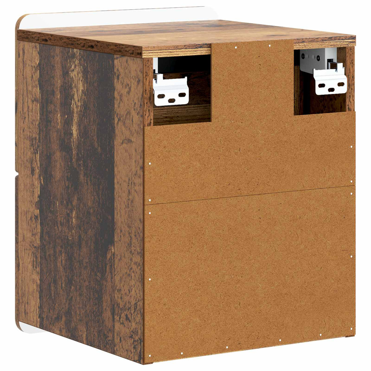 Wandmontierter Nachttisch 2 Stk. Altholz 33 x 34,5 x 43 cm