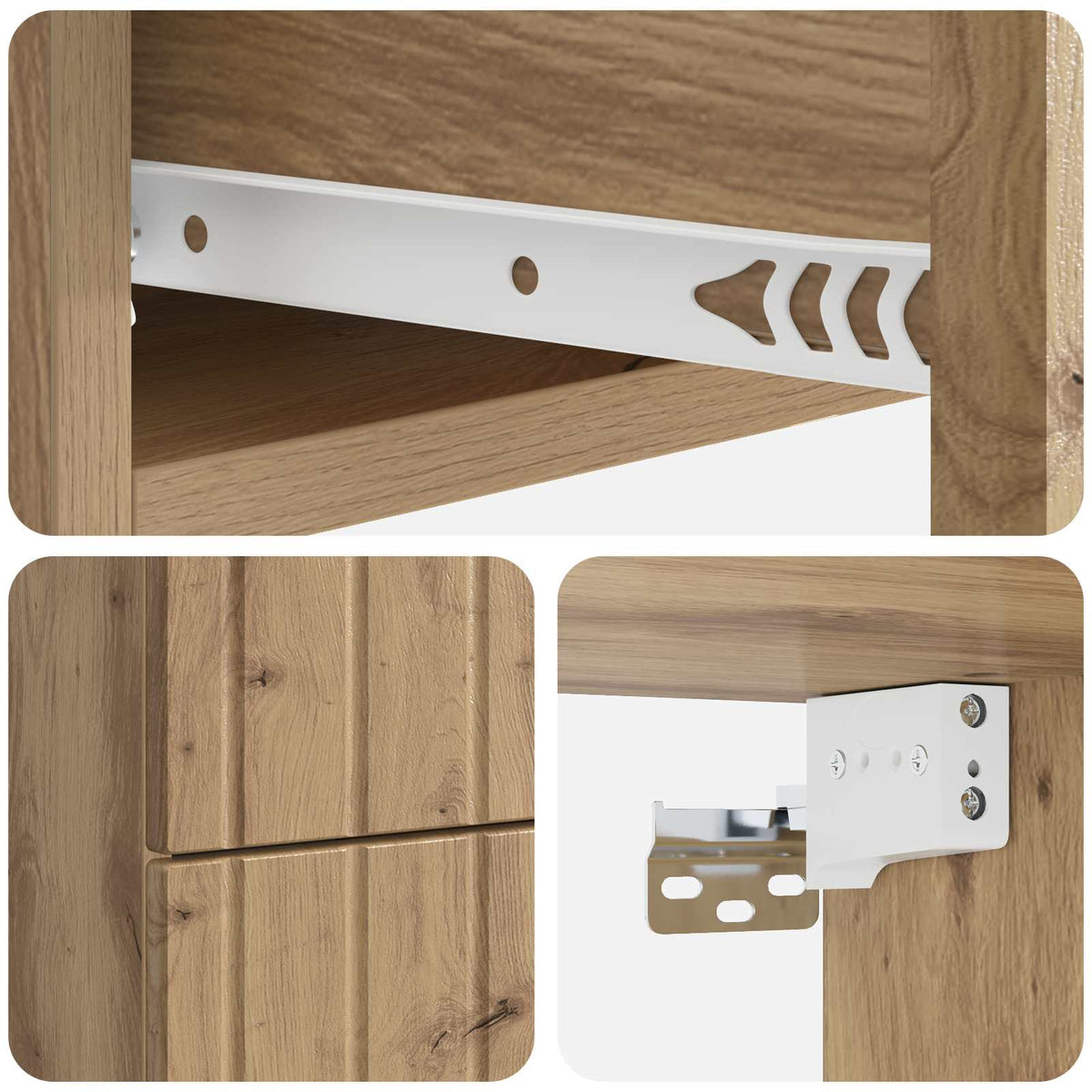 Wandmontierter Nachttisch 2 stk. Artisan-Eiche