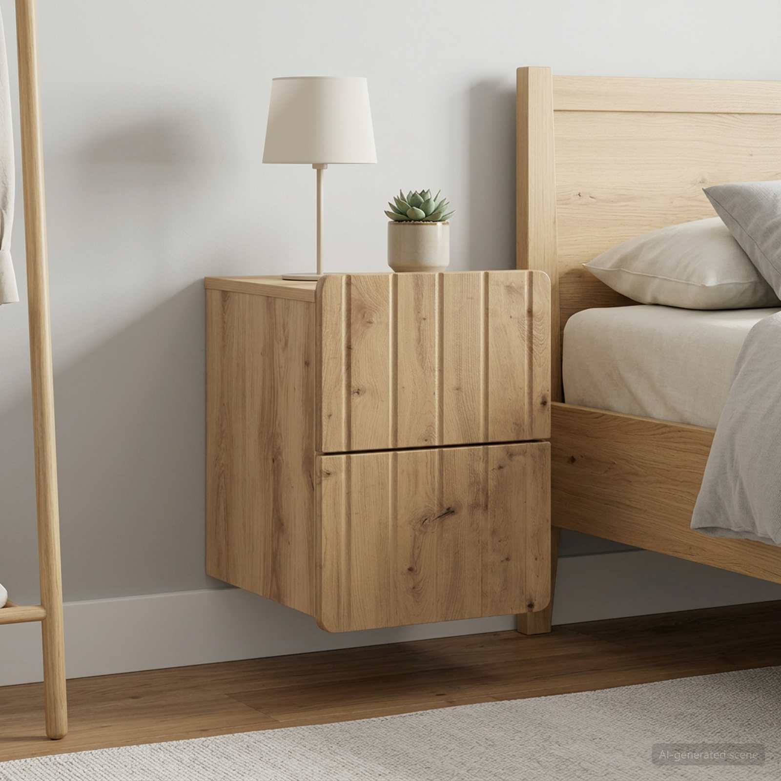 Wandmontierter Nachttisch 2 stk. Artisan-Eiche