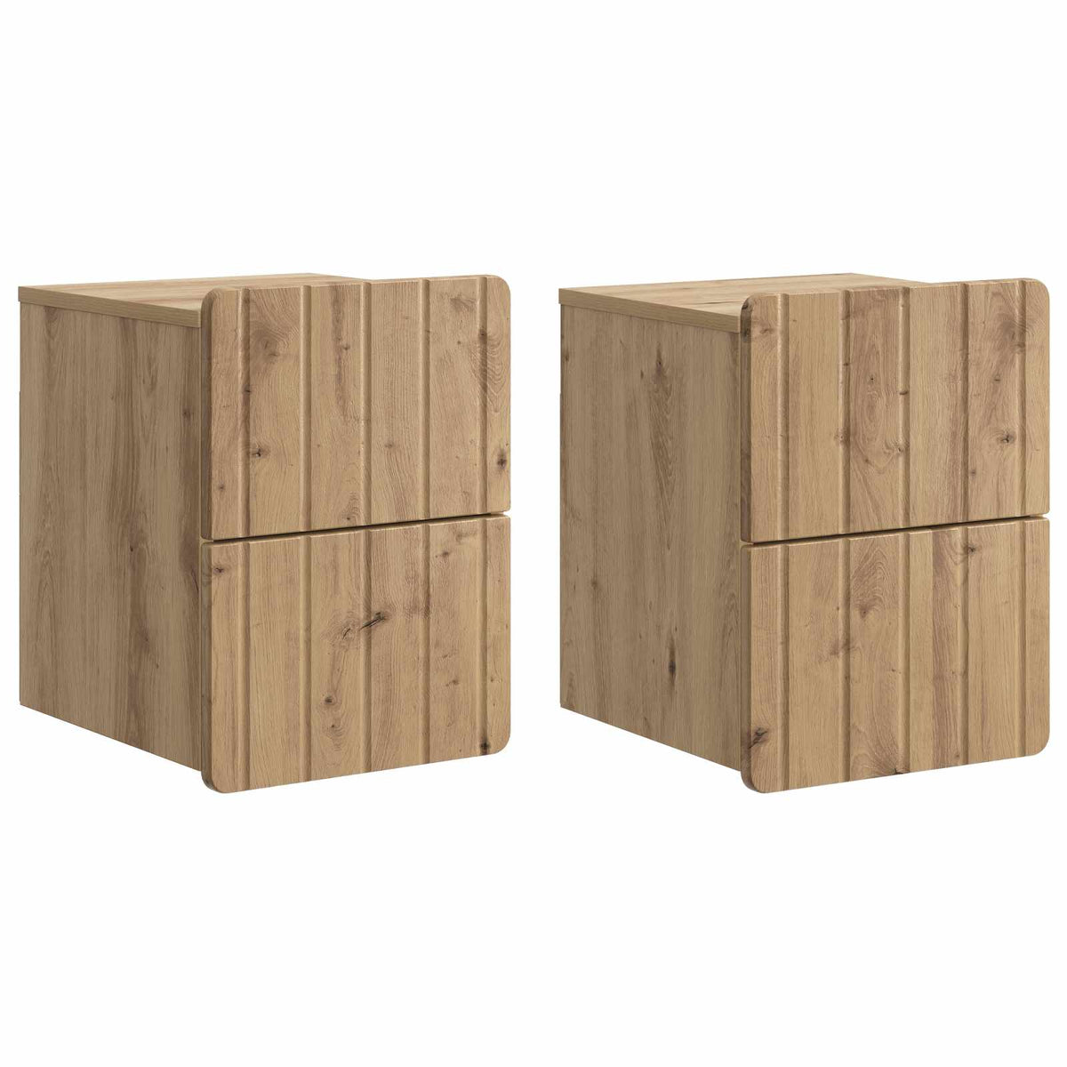 Wandmontierter Nachttisch 2 stk. Artisan-Eiche