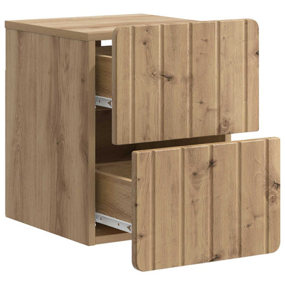 Wandmontierter Nachttisch 2 stk. Artisan-Eiche