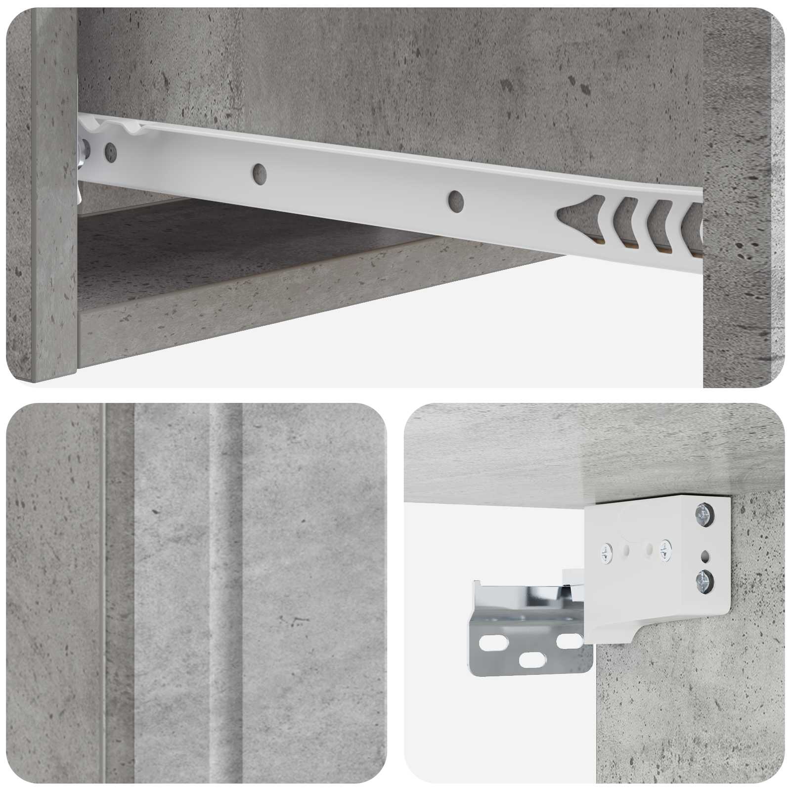 Wandmontierter Beistelltisch Betongrau 59 x 34,5 x 17 cm