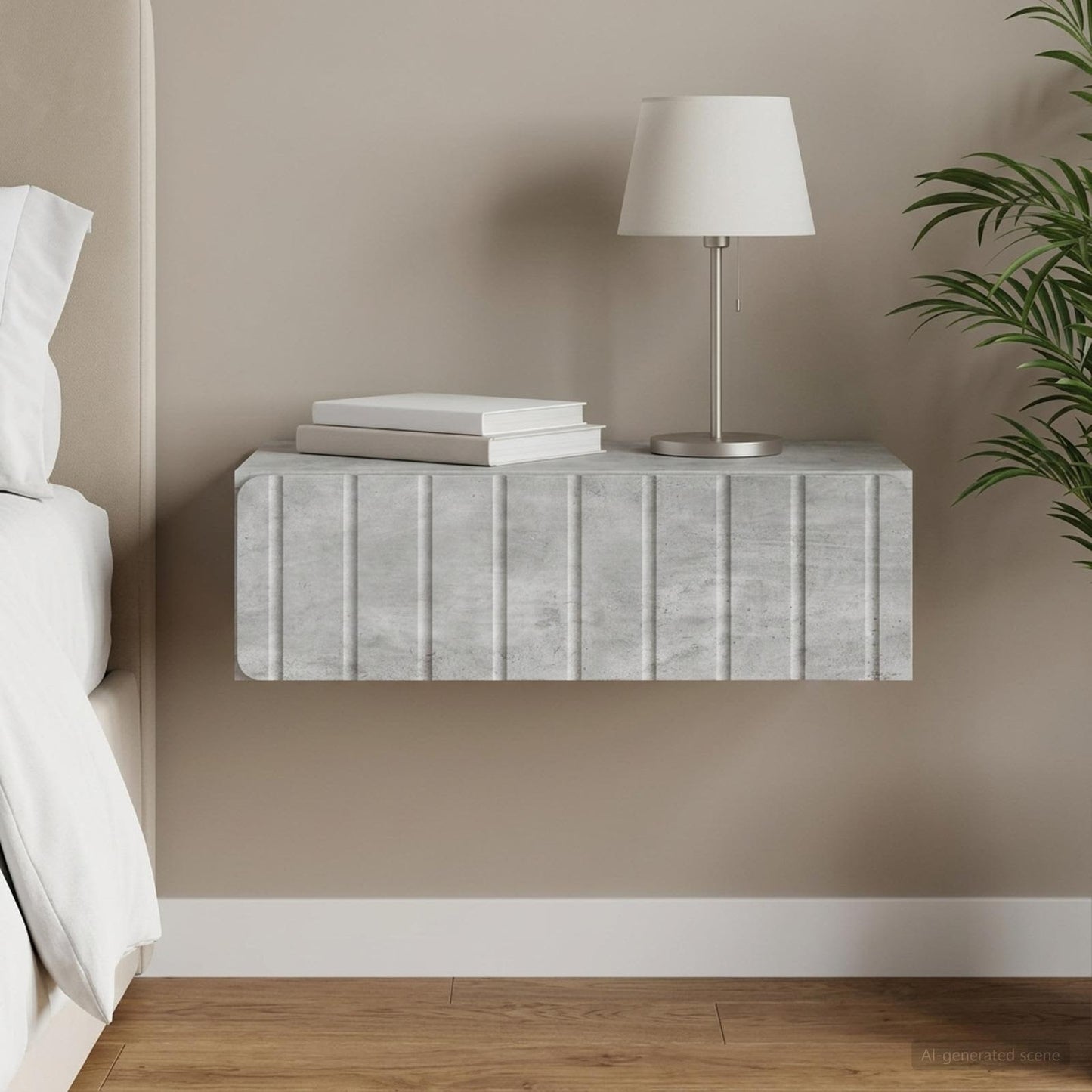 Wandmontierter Beistelltisch Betongrau 59 x 34,5 x 17 cm