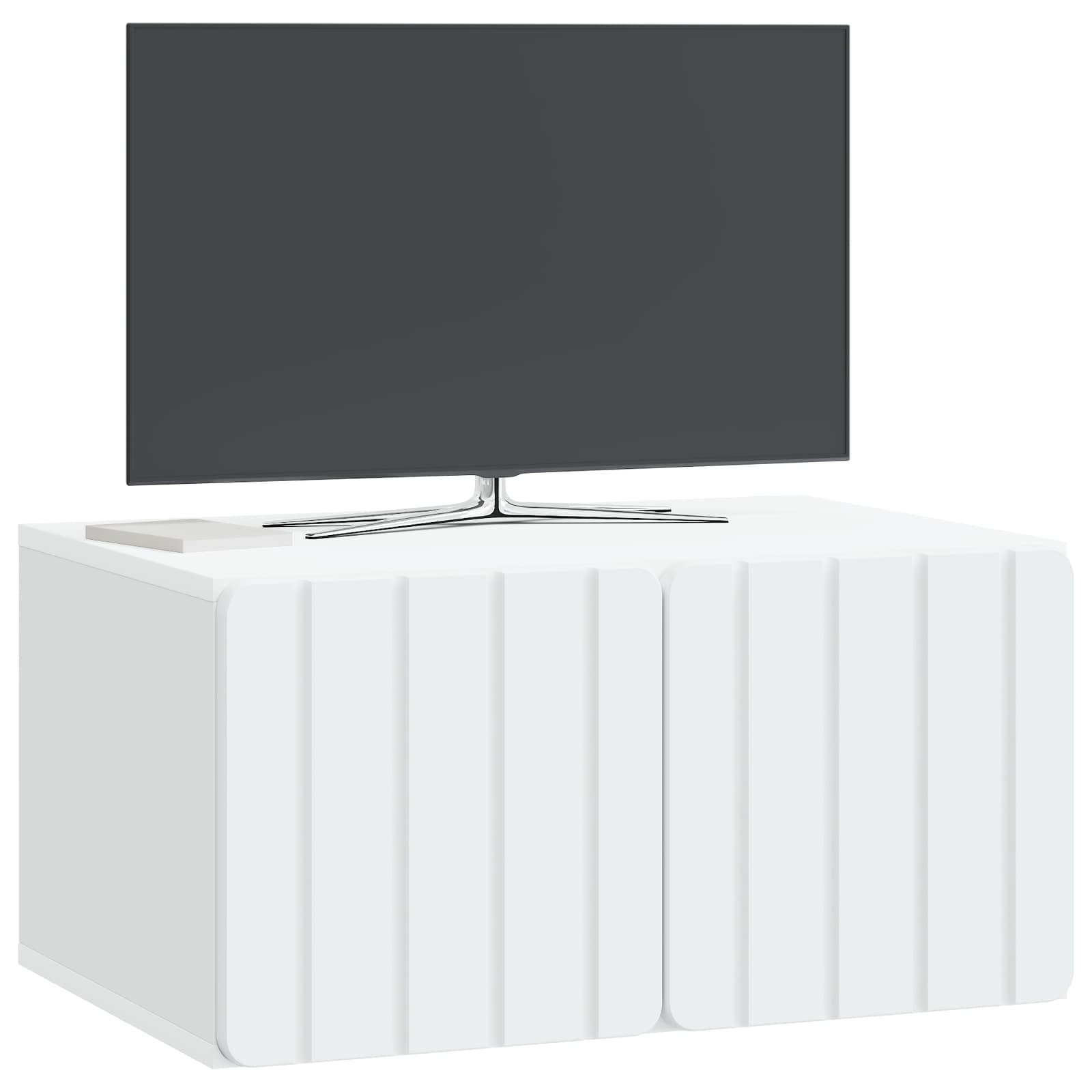 Wandmontierter TV-Schrank 59,5 x 41 x 30 cm Weiß Holzwerkstoff