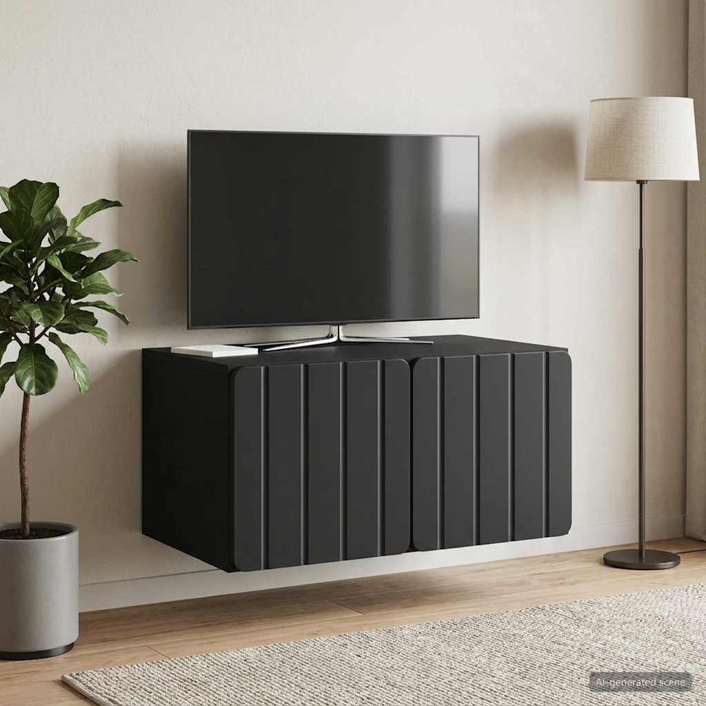 Wandmontierter TV-Schrank 59,5 x 41 x 30 cm Schwarz