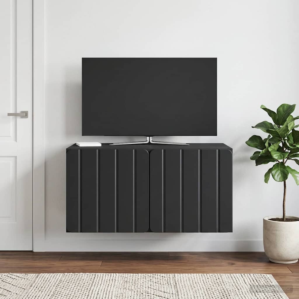 Wandmontierter TV-Schrank 59,5 x 41 x 30 cm Schwarz