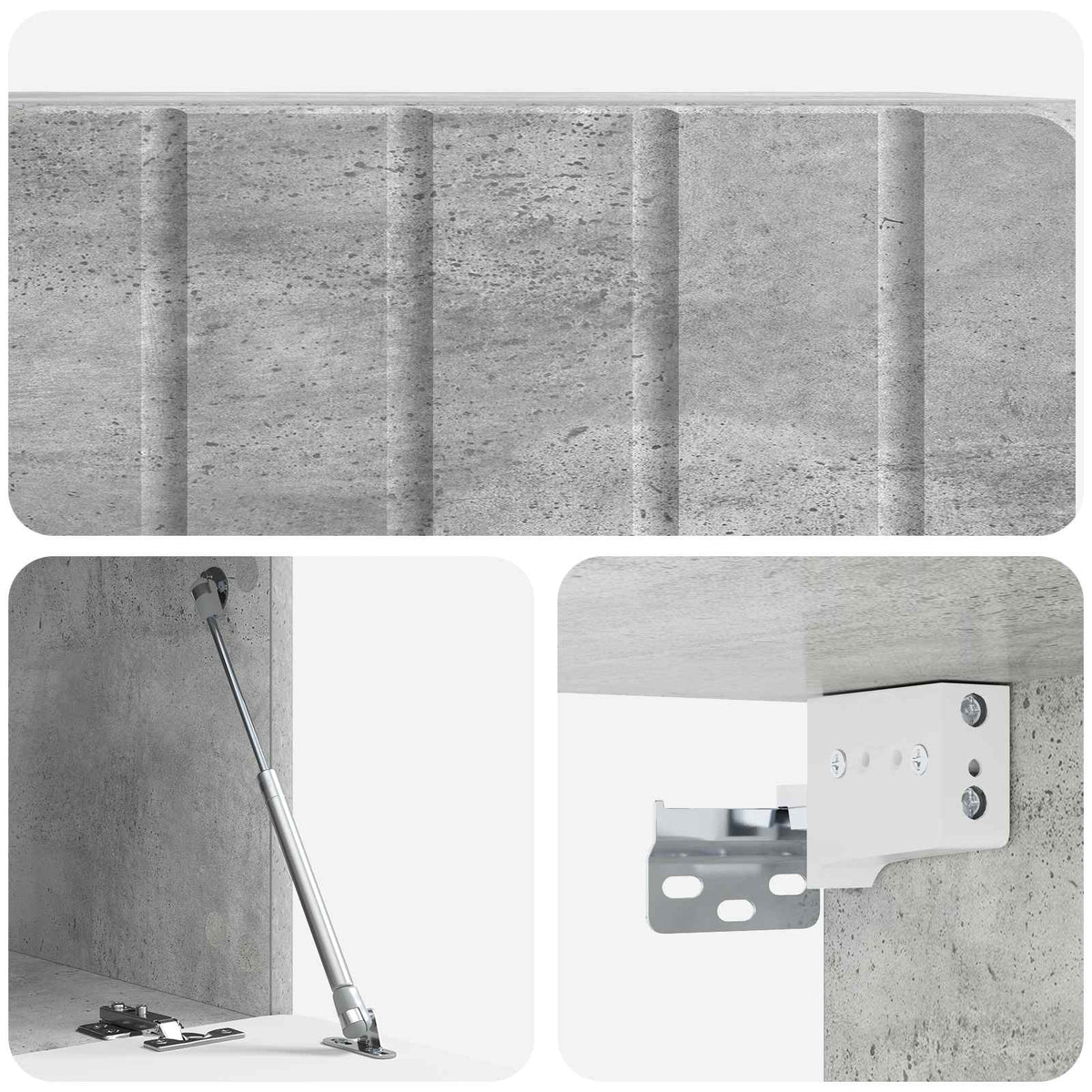 Wandmontierter TV-Schrank 59,5 x 41 x 30 cm Betongrau