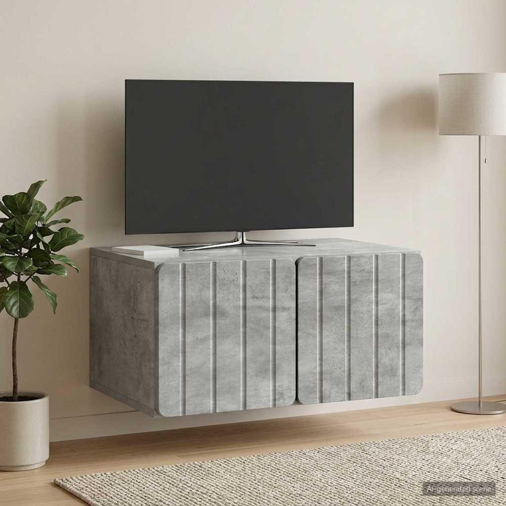 Wandmontierter TV-Schrank 59,5 x 41 x 30 cm Betongrau