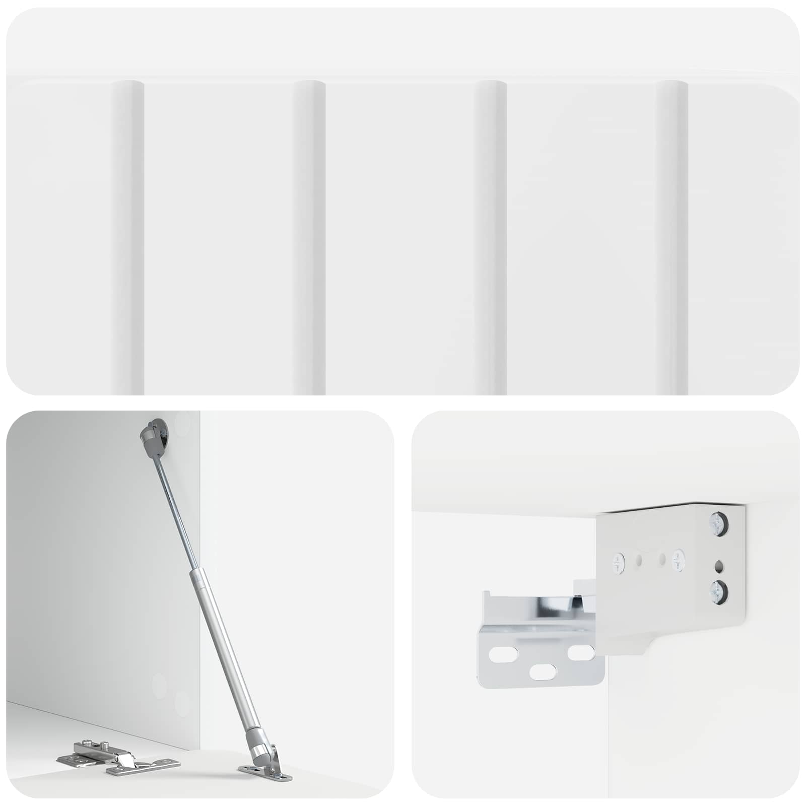 Wandmontierter TV-Schrank 59,5 x 41 x 30 cm Hochglanz Weiß