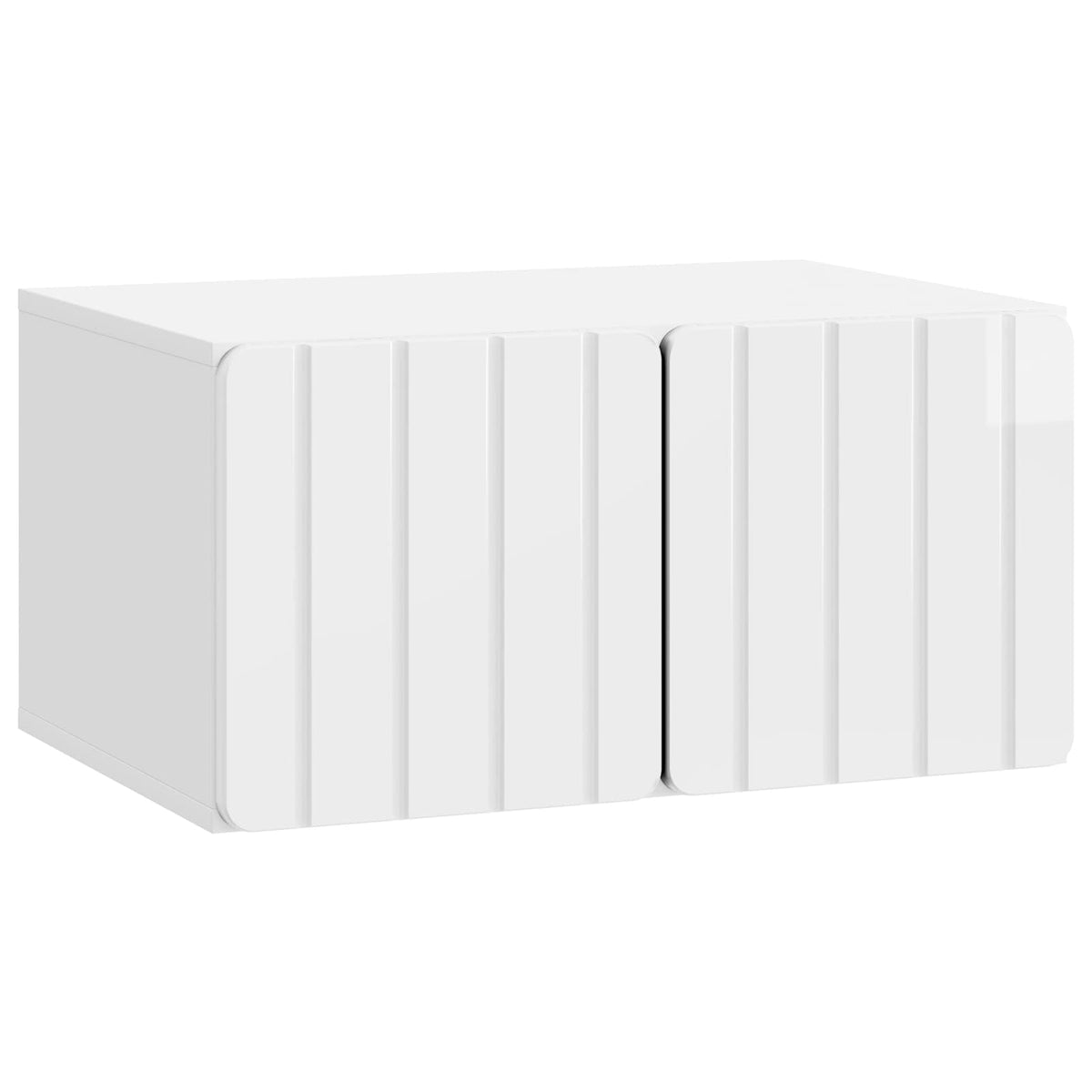 Wandmontierter TV-Schrank 59,5 x 41 x 30 cm Hochglanz Weiß