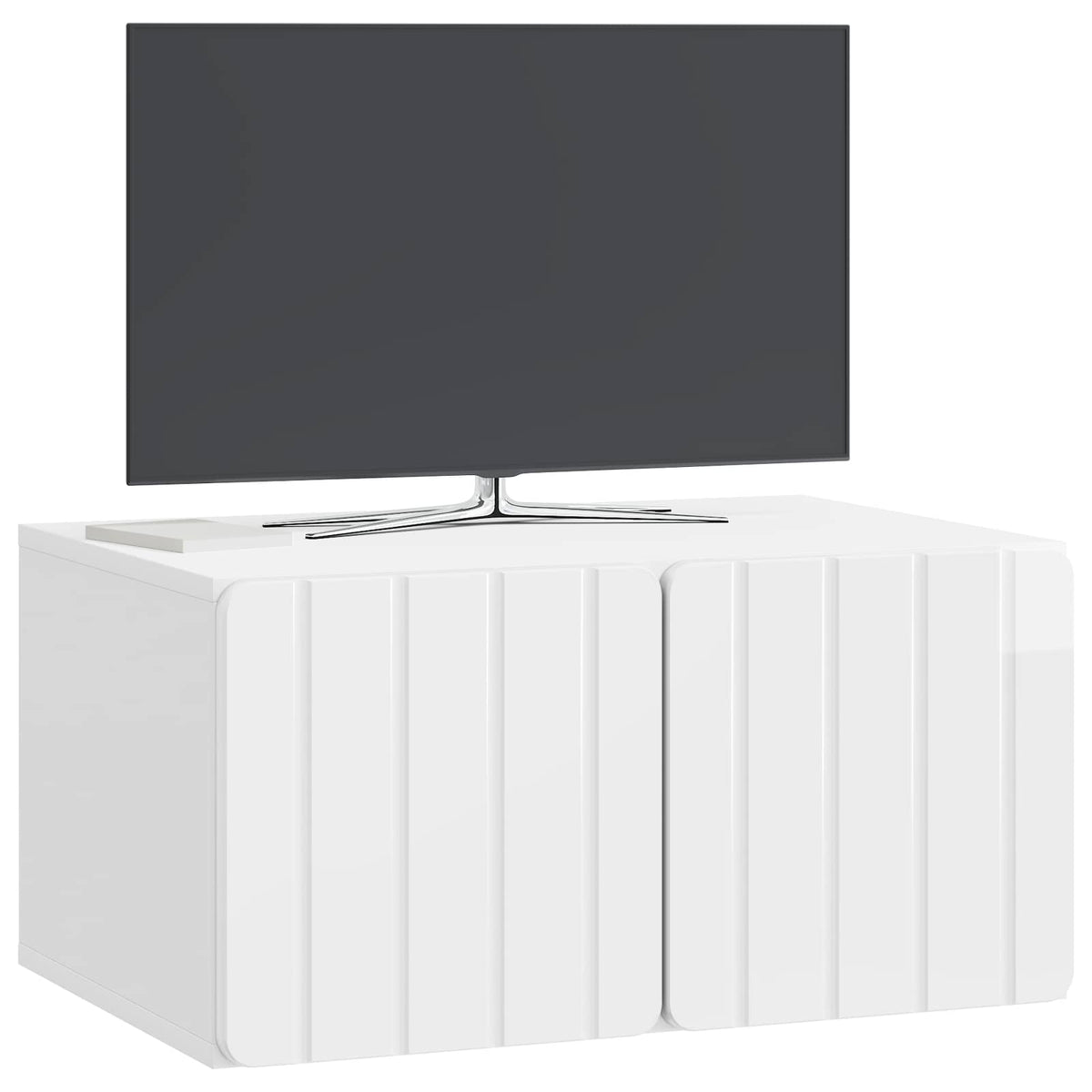Wandmontierter TV-Schrank 59,5 x 41 x 30 cm Hochglanz Weiß