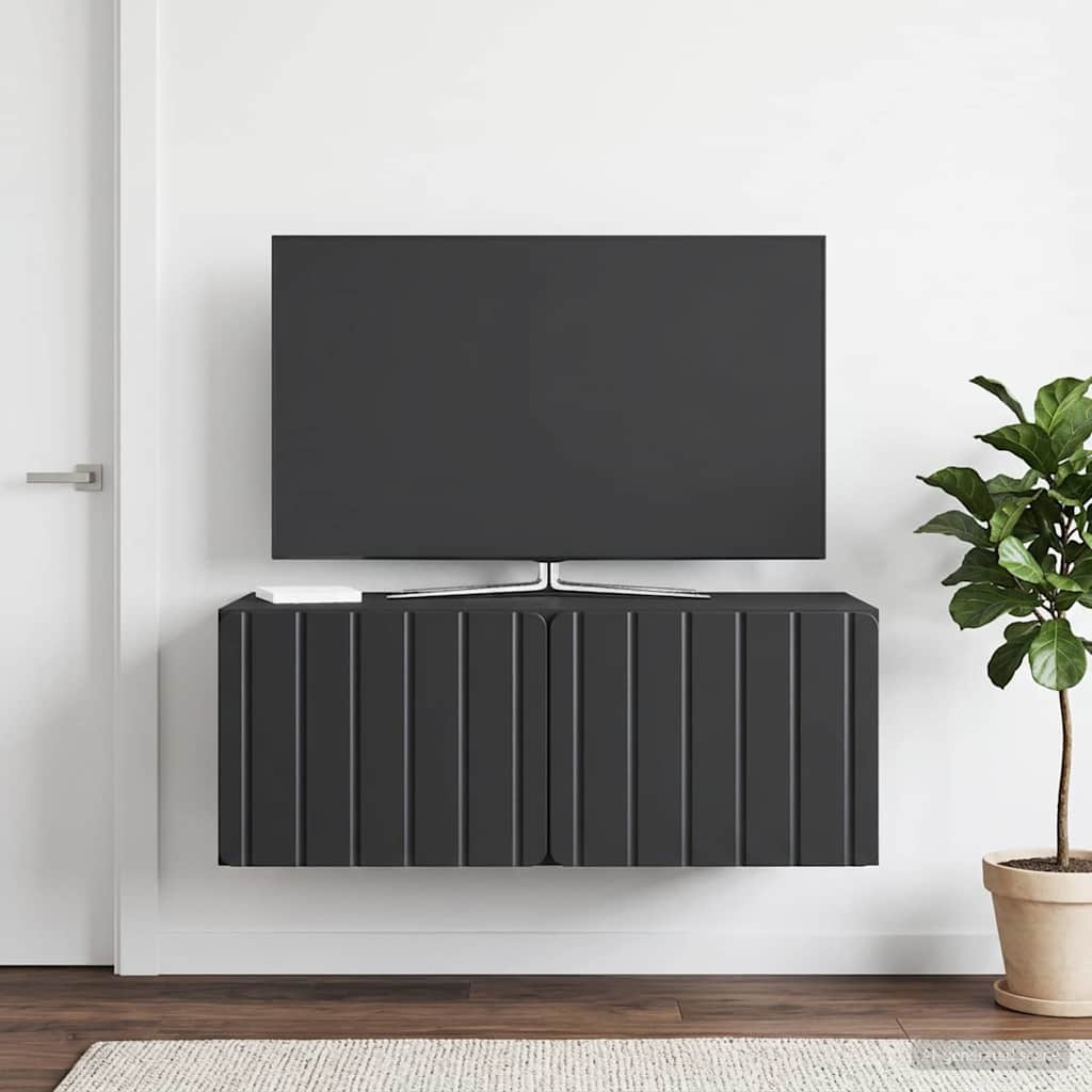 Wandmontierter TV-Schrank 78,5 x 41 x 30 cm Schwarz